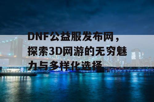 DNF公益服发布网，探索3D网游的无穷魅力与多样化选择