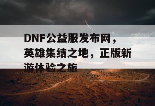 DNF公益服发布网，英雄集结之地，正版新游体验之旅