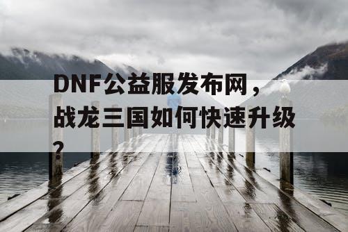 DNF公益服发布网，战龙三国如何快速升级？