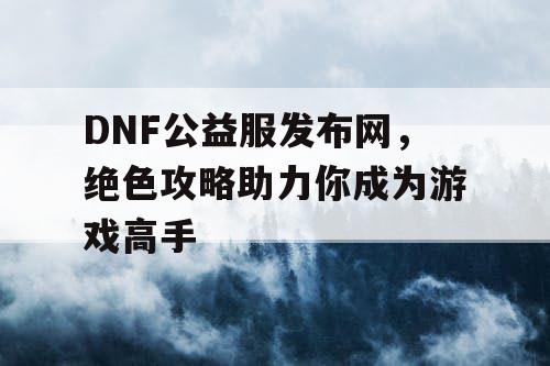 DNF公益服发布网，绝色攻略助力你成为游戏高手