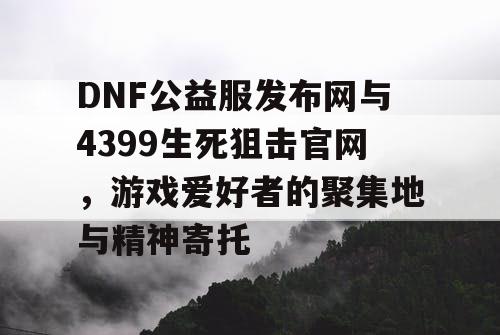 DNF公益服发布网与4399生死狙击官网，游戏爱好者的聚集地与精神寄托